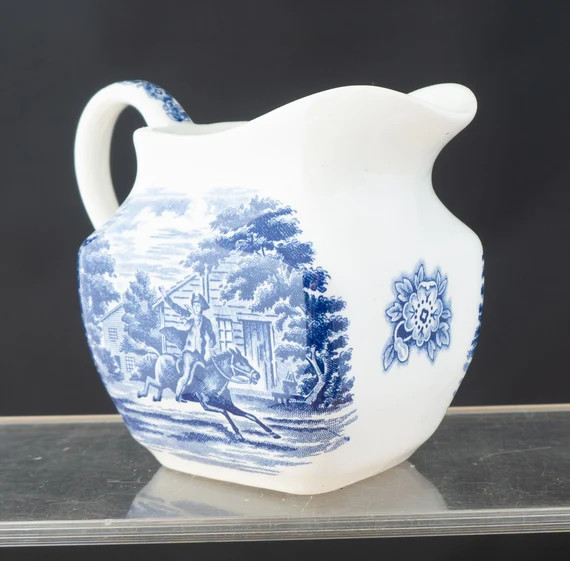 Liberty Blue Staffordshire Creamer Blue Transferware Paul Revere | Etsy (US)