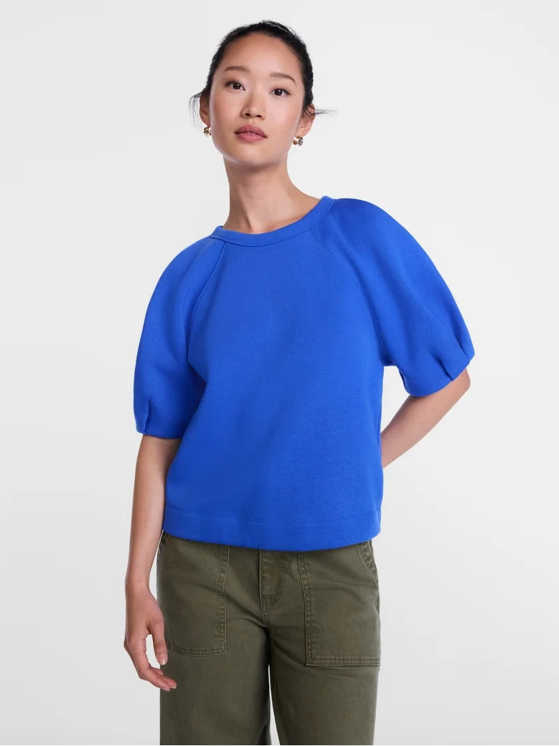 Scenario Women's and Women's Plus Fleece Top with Lantern Sleeves, Size XS-4X | Walmart (US)