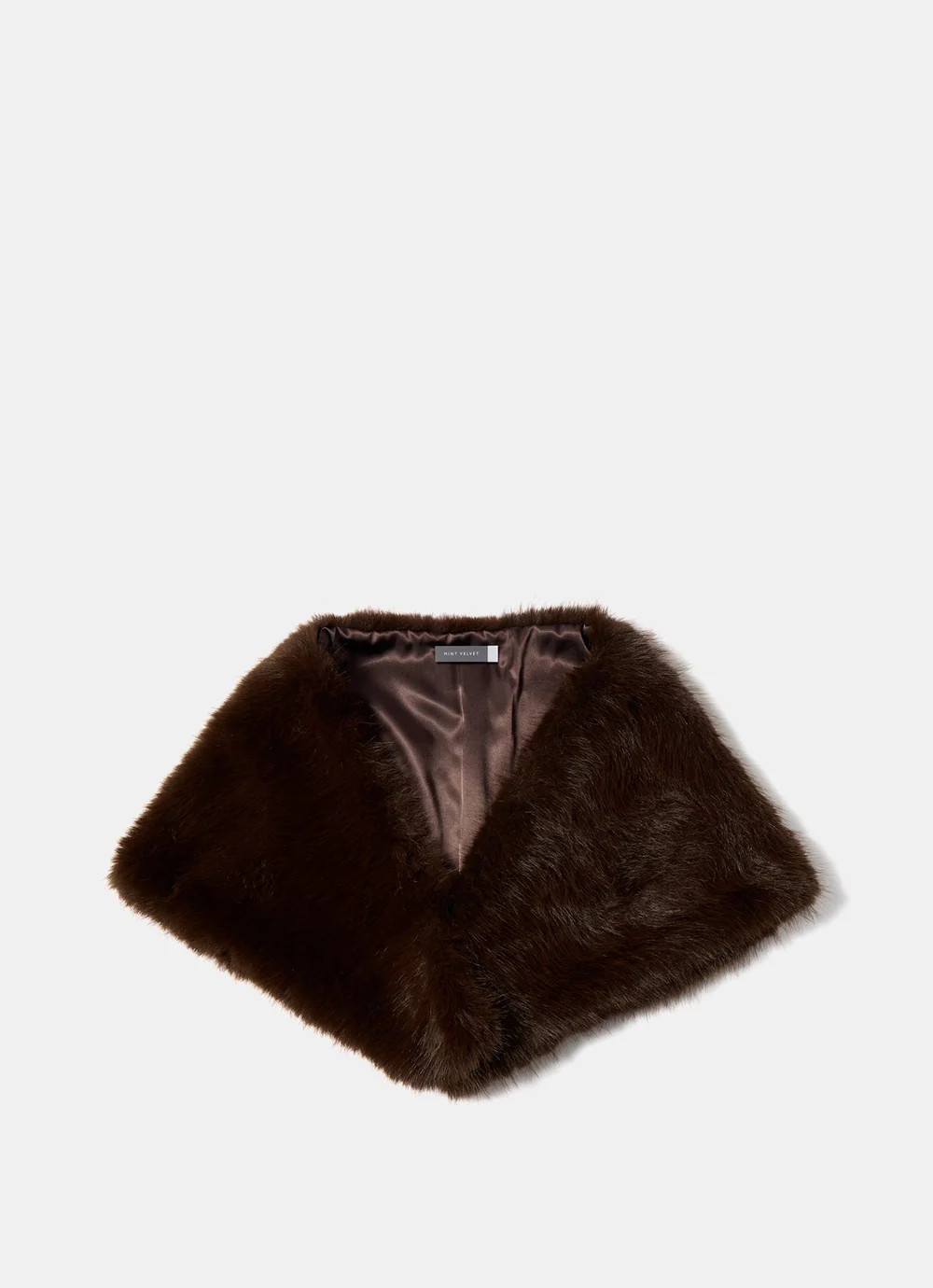 Brown Faux Fur Triangle Scarf | Mint Velvet