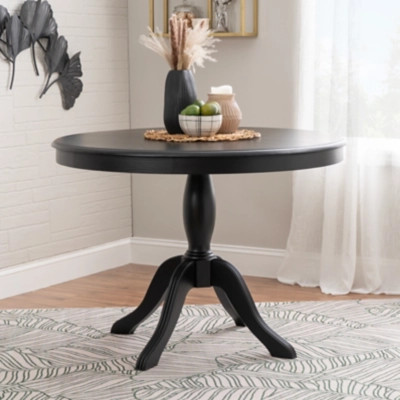 Linon Landin Pedestal Table, Black | Ashley Homestore