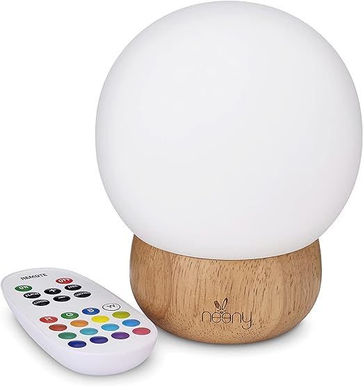 NEENY Night Light for Kids – Silicone & Wood Nightlight for Nursery Decor - 16 Color Remote Con... | Amazon (US)