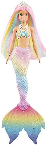 Barbie Dreamtopia Rainbow Magic Mermaid Doll with Rainbow Hair and Water-Activated Color Change F... | Amazon (US)