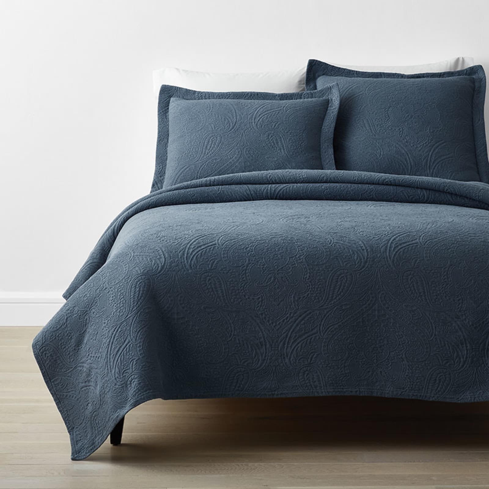 Hillcrest Cotton Matelassé Coverlet - Steel Blue | The Company Store