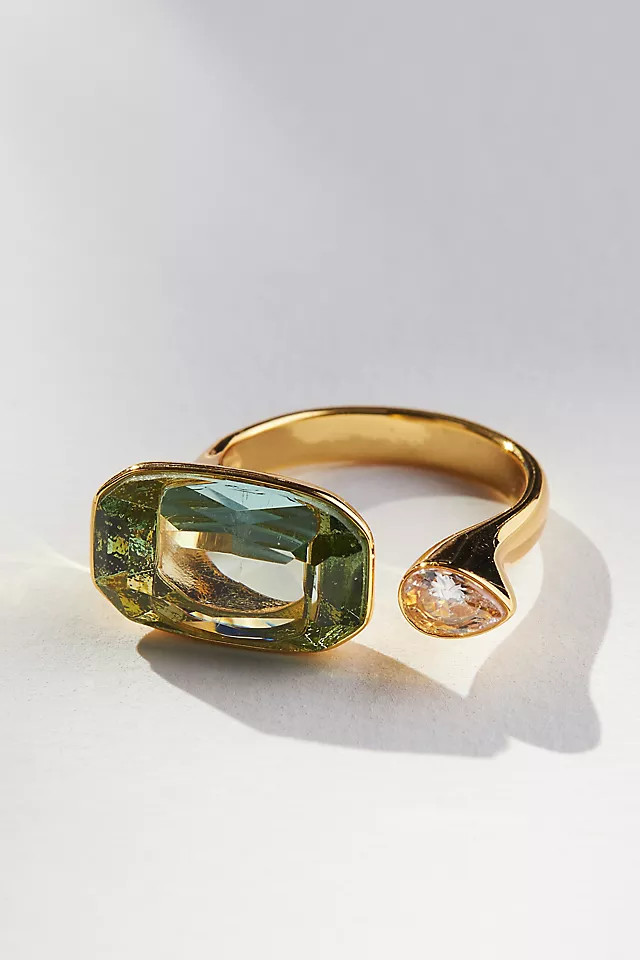 Cubic Zirconia & Glass Cocktail Ring | Anthropologie (US)