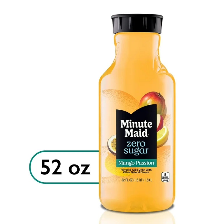Minute Maid Zero Sugar Mango Passion Fruit Juice, 52 fl oz Bottle | Walmart (US)