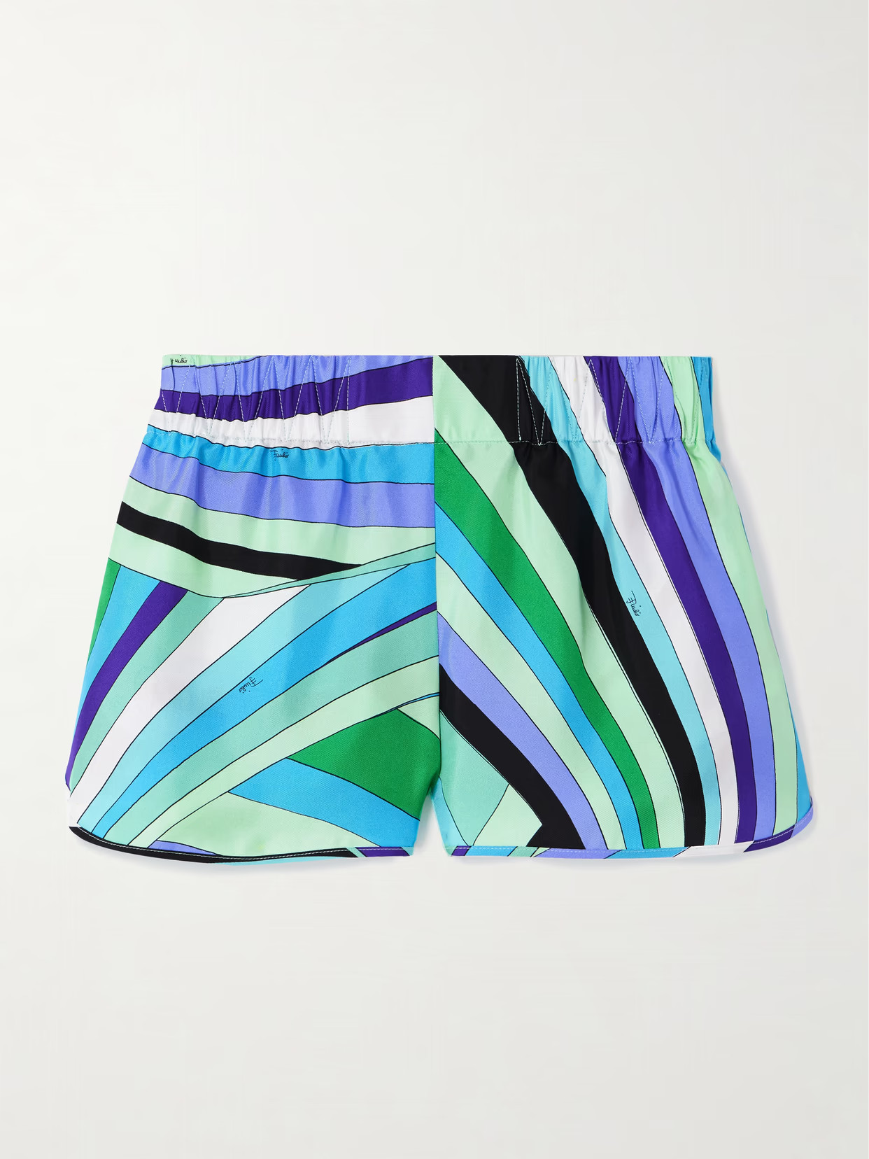 PUCCI - Printed Silk-twill Shorts - Blue | NET-A-PORTER (US)