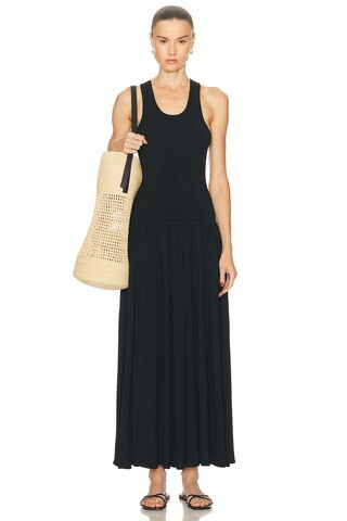 Loulou de Saison Jada Long Knit Dress in Black | FWRD 