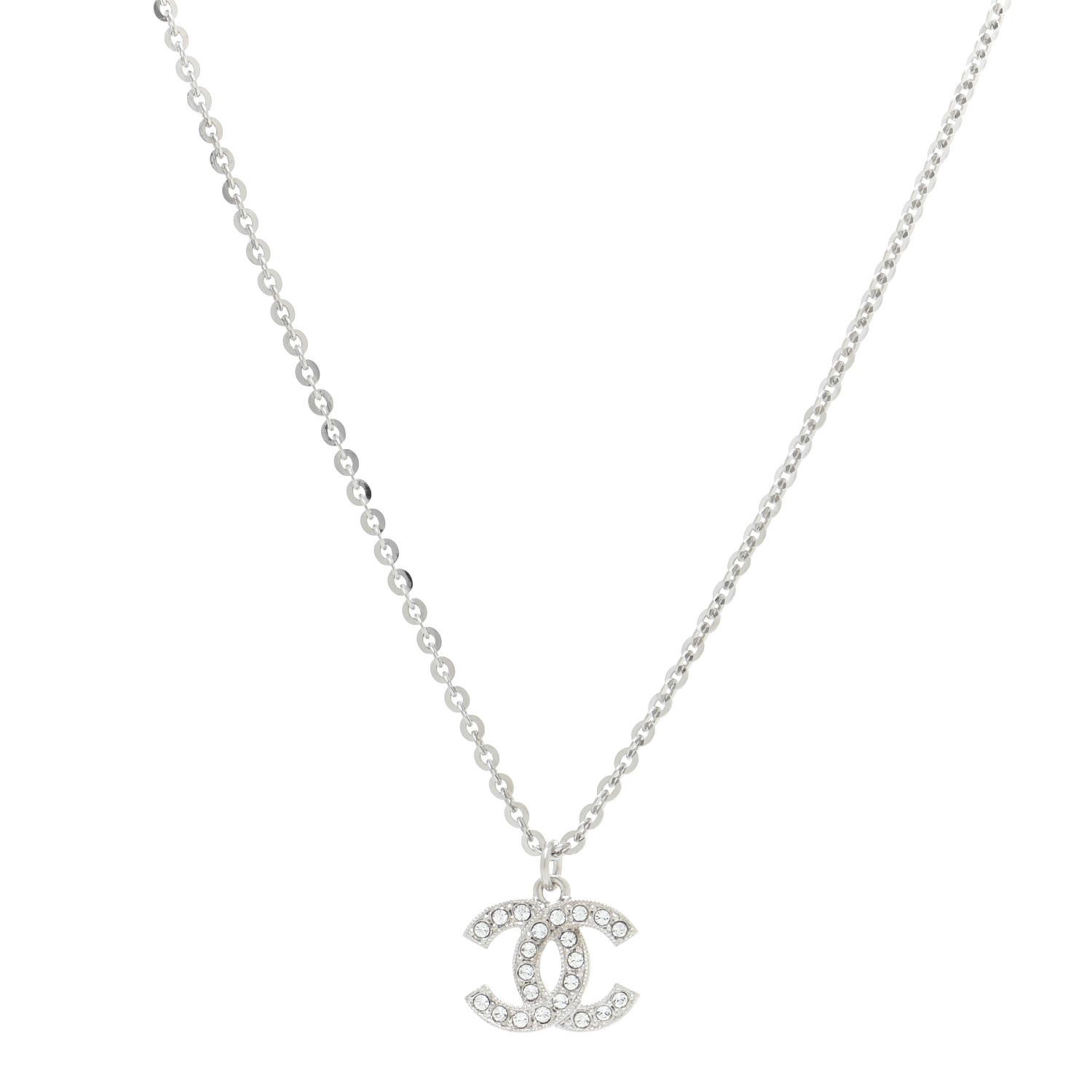CHANEL

Crystal Pearl CC Pendant Necklace Silver Black | Fashionphile