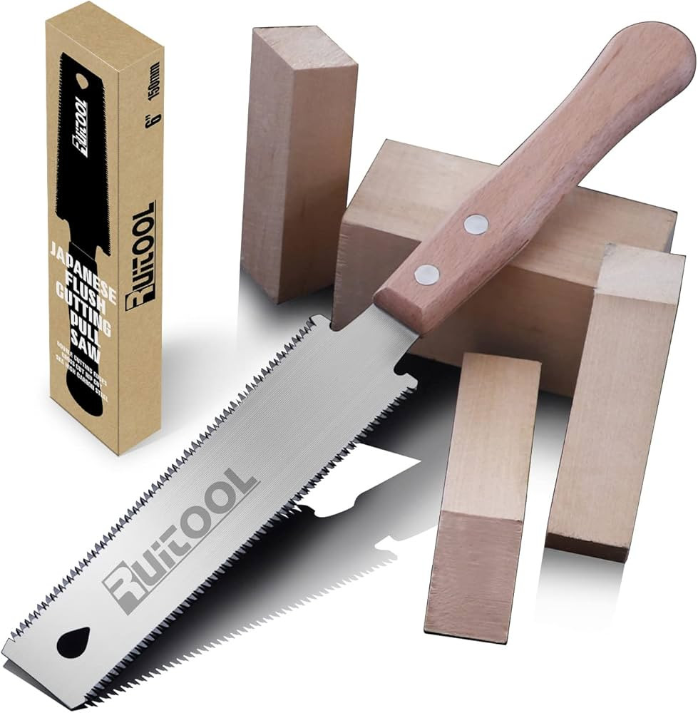 RUITOOL Japanese Hand Saw for Woodworking Tools, 6 Inch Double Edge Sided Pull Saw Ryoba SK5 Flex... | Amazon (US)