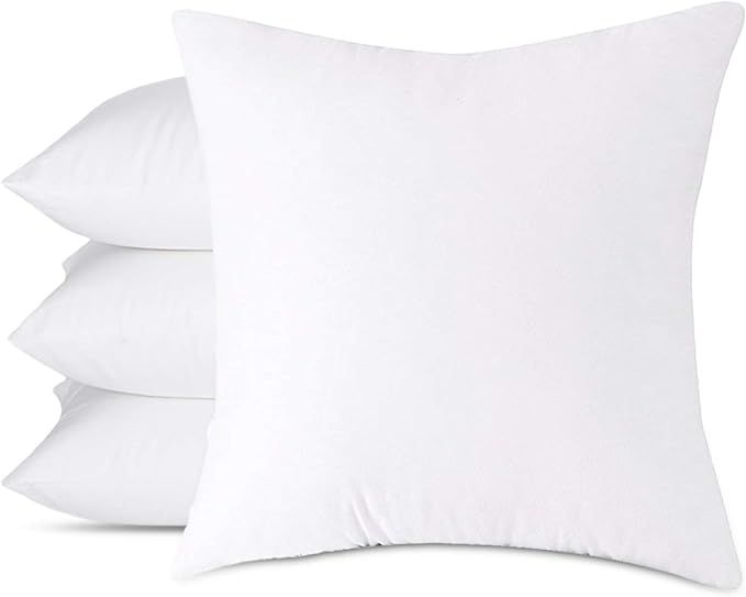 Emolli 18 x 18 Pillow Inserts Set of 4, Throw Pillow Inserts Premium Stuffer Down Alternative,Sup... | Amazon (US)