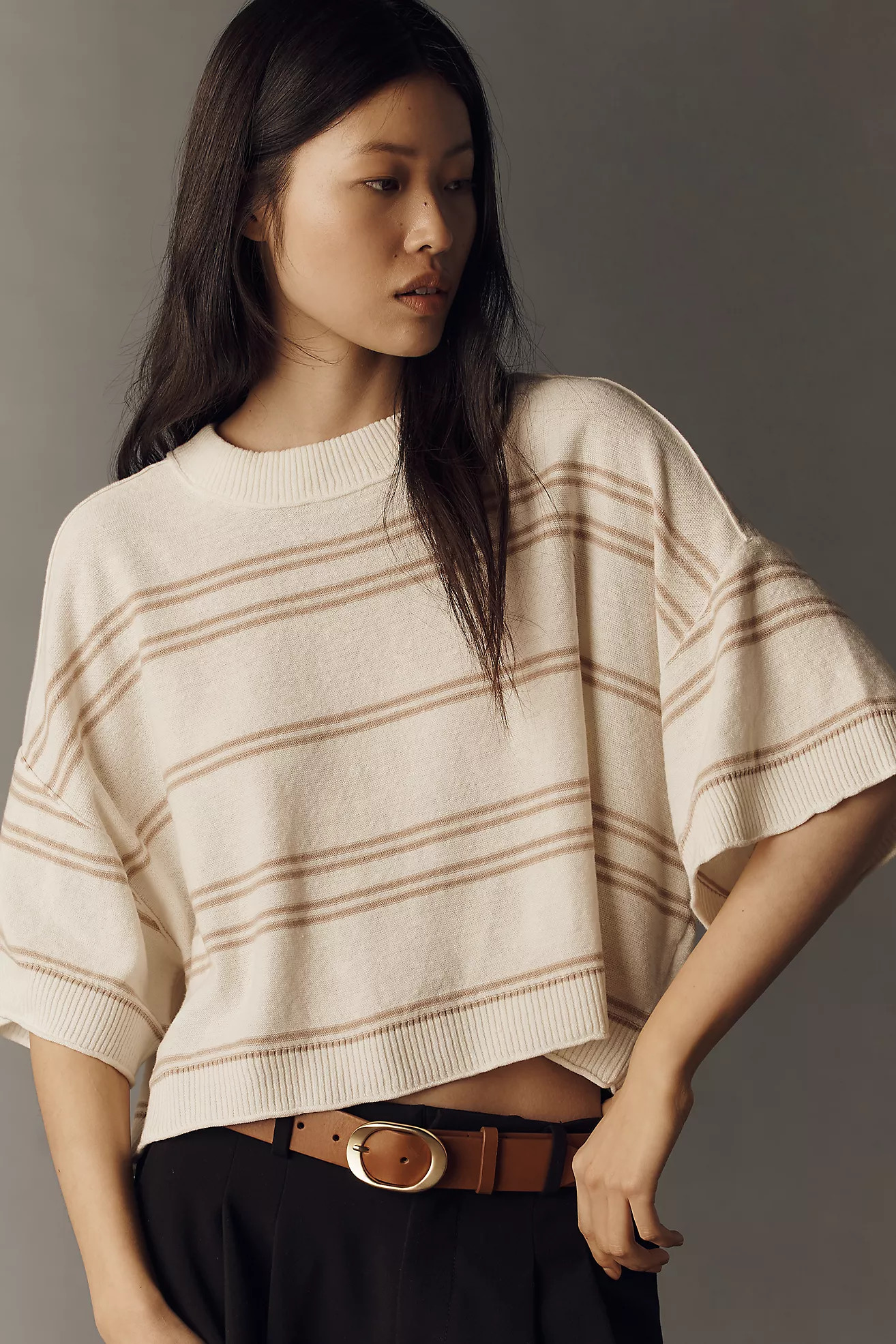 Goldie Crew-Neck Linen Sweater | Anthropologie (US)