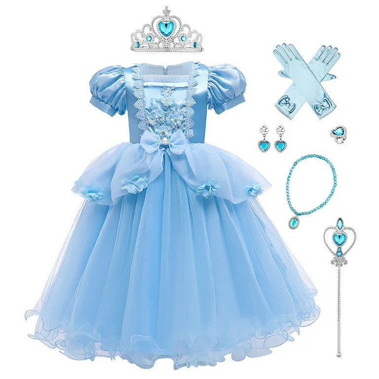IBTOM CASTLE Little Girls Cinderella Princess Halloween Cosplay Costume for Kids Party Fancy Dres... | Walmart (US)