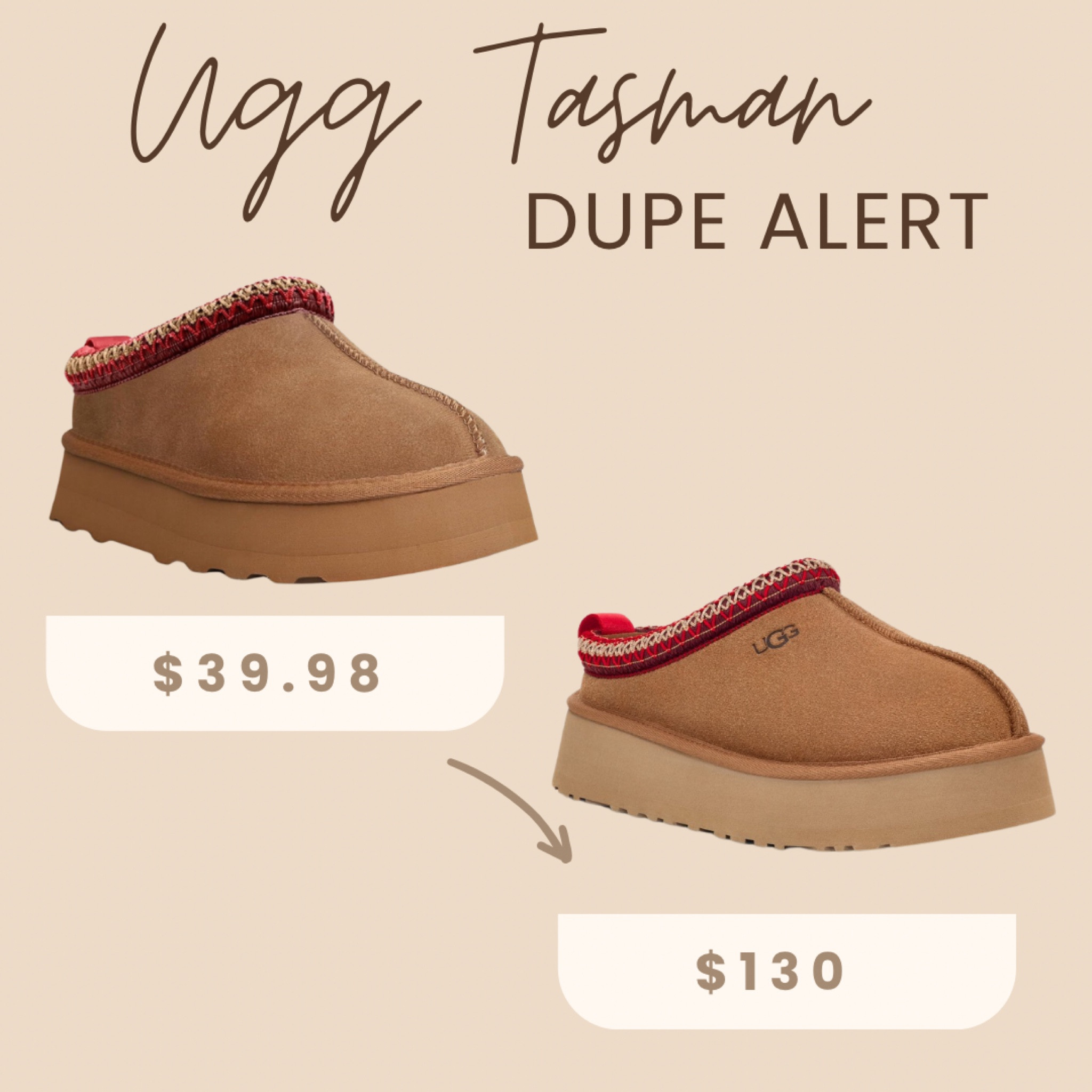 Ugg Tasman platform dupe alert!