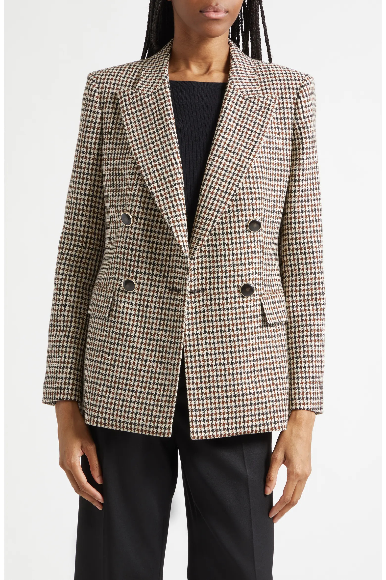 Solene Houndstooth Check Wool Blend Jacket (Women) | Nordstrom | Nordstrom
