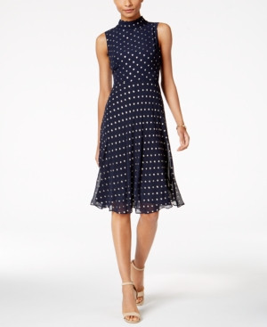 Taylor Dot-Print Tie-Back Dress | Macys (US)