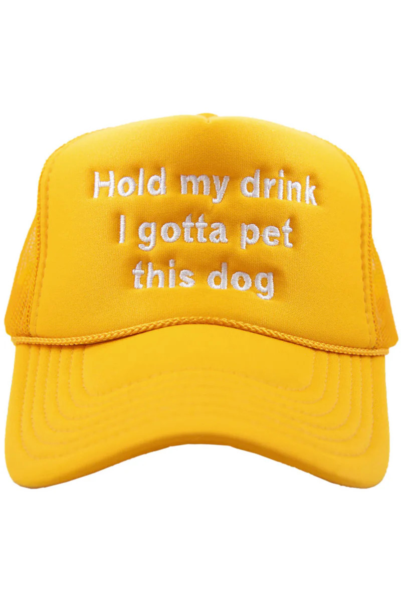 BuddyLove X Katydid | Hold My Drink Embroidered Trucker Hat | Orange | BuddyLove