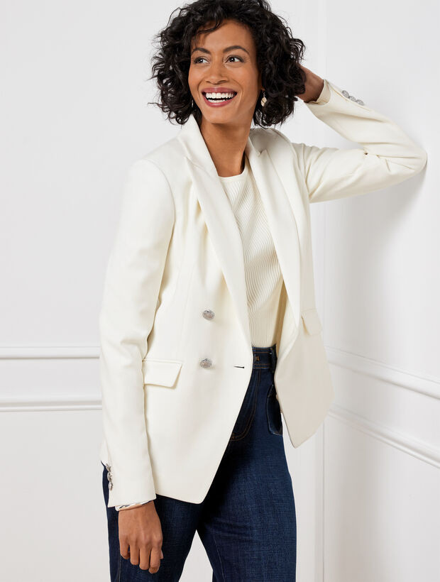 Tailored Stretch Double Breasted Blazer | Talbots
