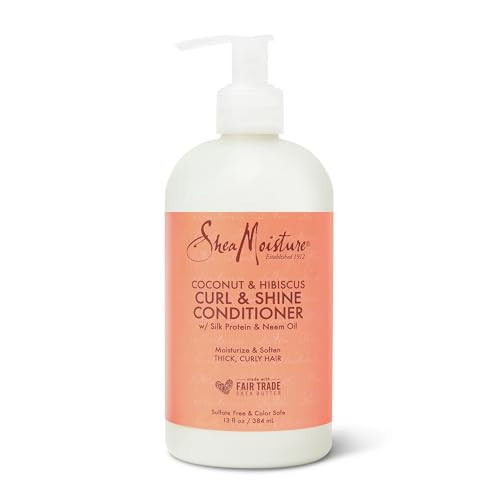 SheaMoisture Curl & Shine Conditioner Coconut & Hibiscus, for Thick, Curly Hair to Moisturize & Soften, 13 oz | Amazon (US)