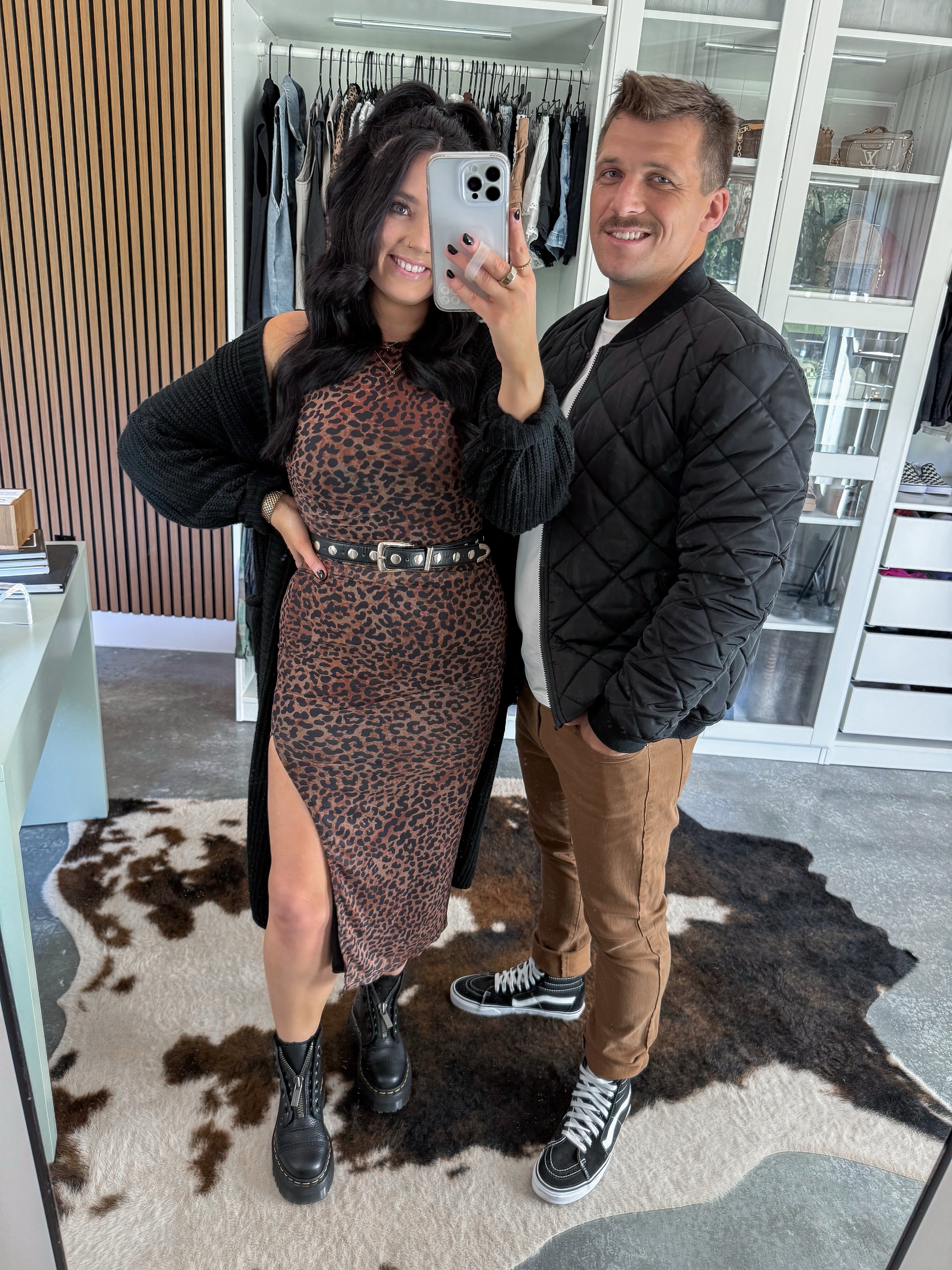 Outfit Inspo for Couples 🖤🐆

Me 👇🏼
Dress - xs (brown)
Cardigan - small
Belt - 27-31
Shapewear - medium

*Dan's bomber jacket is almost sold out, so I also linked an alternative version!

I haven't thrown together some couples outfit ideas in a long time! Love this edgier option for fall. 🍁 

 #LTKFindsUnder50 #LTKShoeCrush #LTKMens