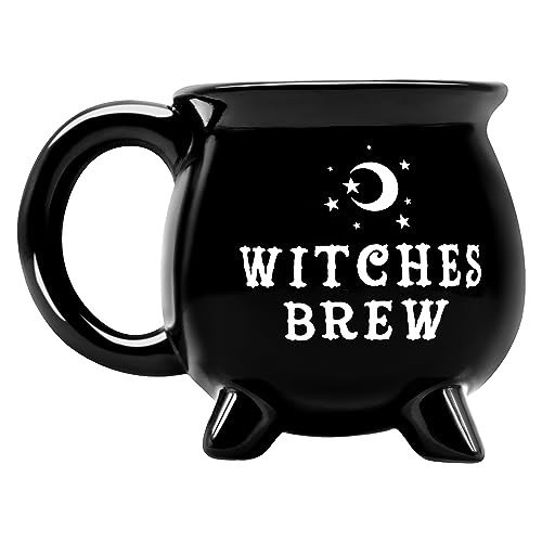 12 oz Halloween Cauldron Mug Decorations, Black Witches Brew Pattern Mug Ceramic Spooky Witch Coffee Cup Halloween Birthday Witchy Tabletop Drinkware Gifts for Adults Kids Women | Amazon (US)