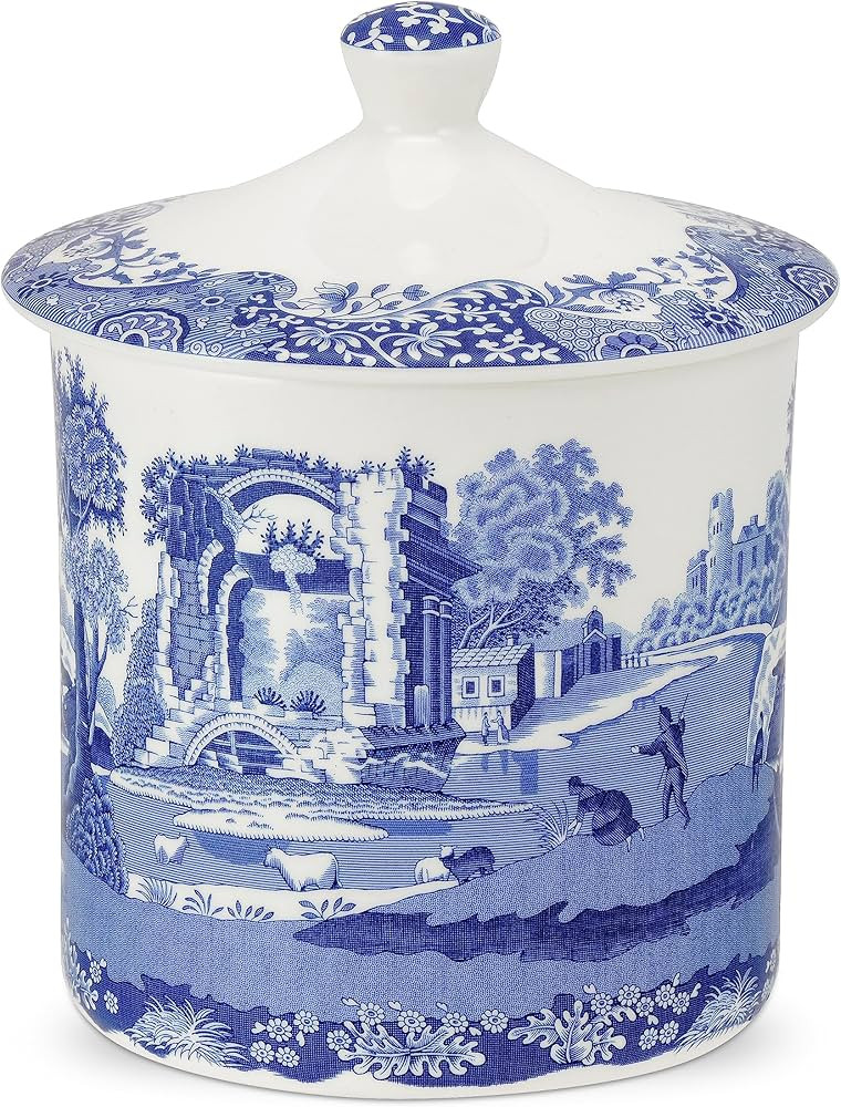 Spode Blue Italian Storage Jar | 7.5 Inch Kitchen Canister for Countertop | Large Storage Jar wit... | Amazon (US)