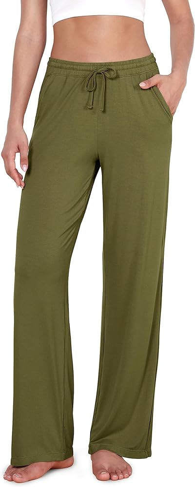 ODODOS Women's Lounge Pants with Pockets Drawstring Lightweight Loose Comfy Casual Pajama Pants-2... | Amazon (US)