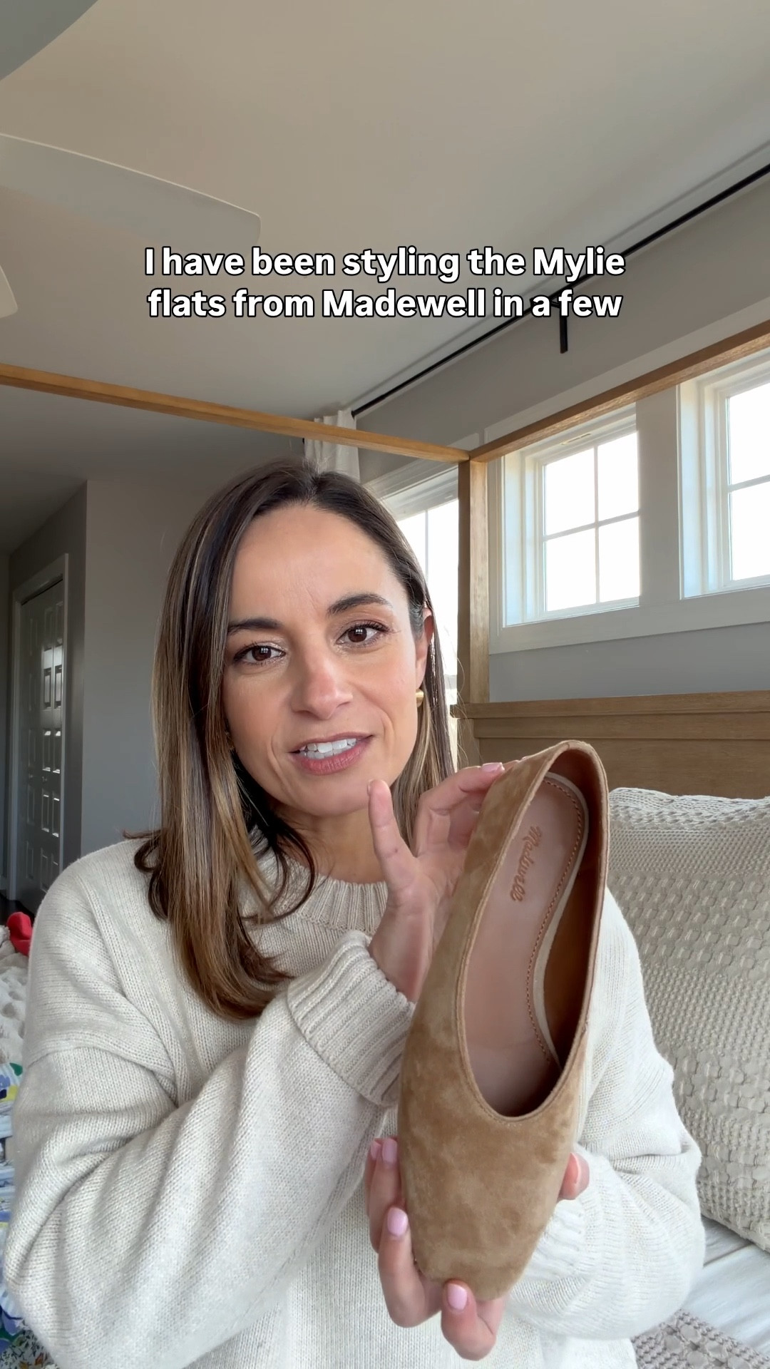 A review of the Mylie flats from Madewell. 

They’re true to size. A short break in period with rubbing on the ankle but soft and comfortable after! 

I’m wearing a size 5