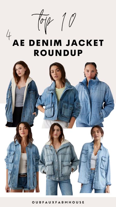 American Eagle Denim Jacket roundup! So many fun styles on AE right now. I love my denim jacket from here  