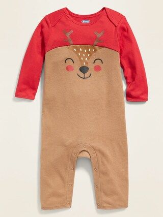 Color-Blocked Reindeer-Graphic One-Piece for Baby | Old Navy (US)