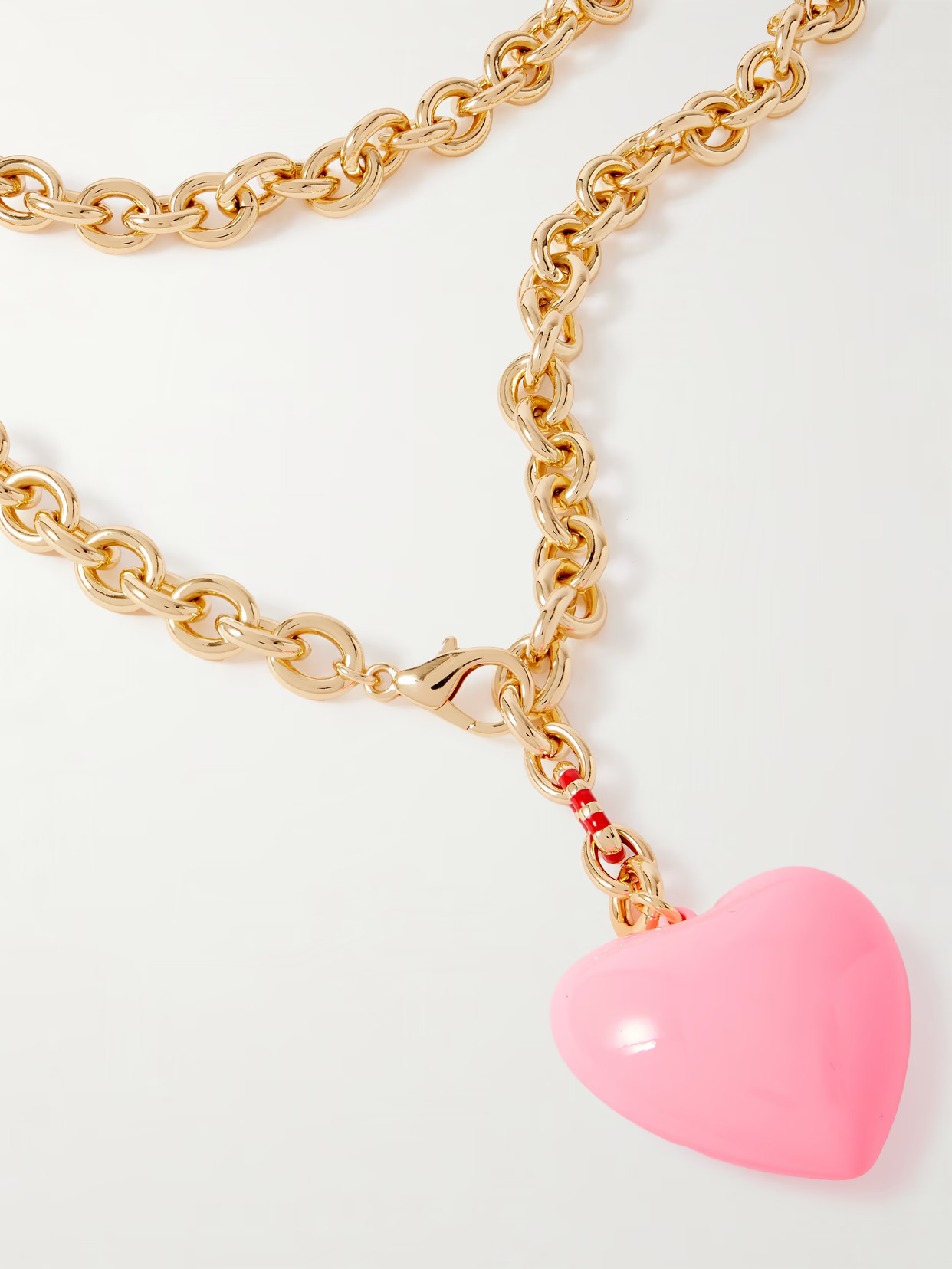 Roxanne Assoulin - The Puffy Heart Gold-tone And Enamel Necklace - One size | NET-A-PORTER (US)