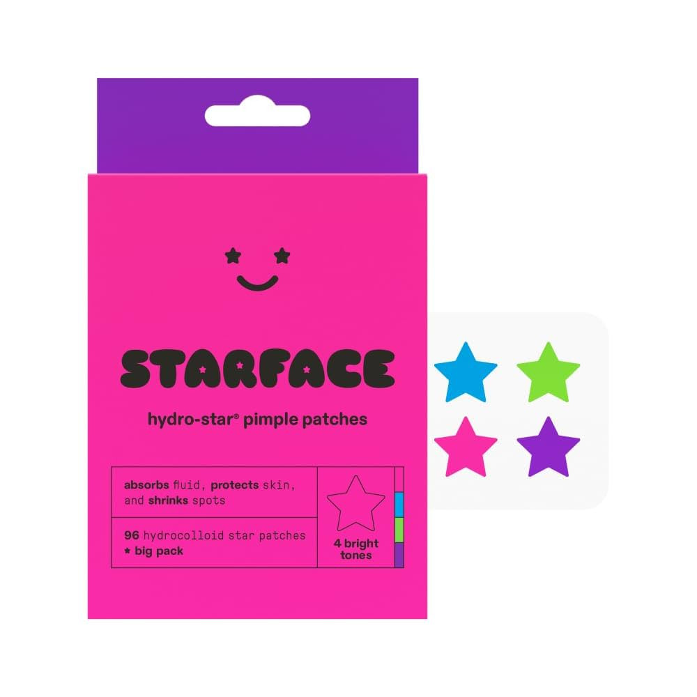 Starface Party Pack BIG PACK Hydro-Stars, Colorful Hydrocolloid Pimple Patches, Absorb Fluid and ... | Amazon (US)