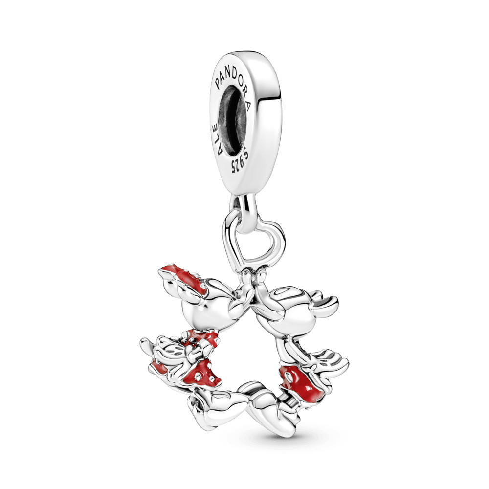Charm Prata Pendente Disney Beijo Mickey e Minnie | Pandora (BR)
