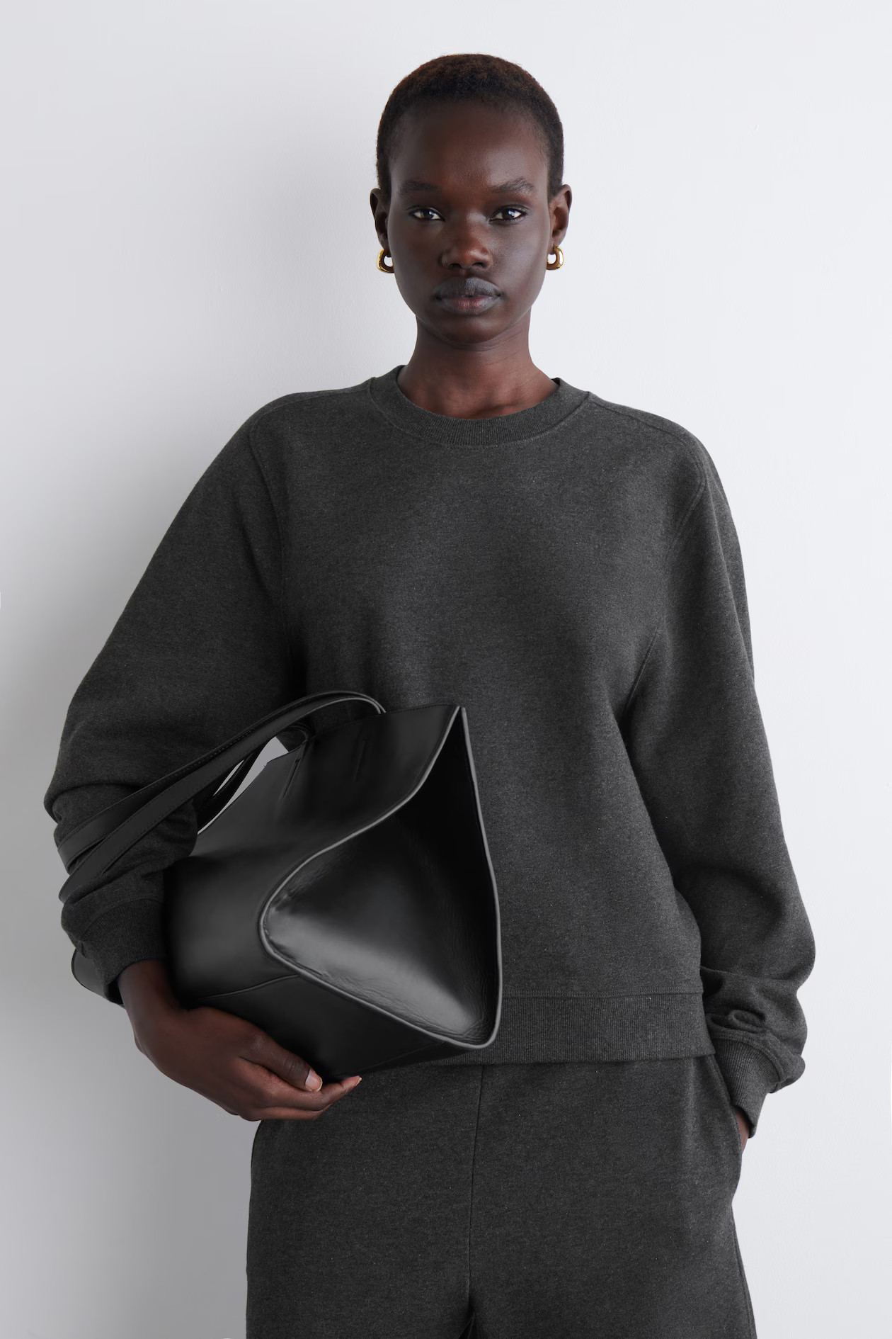 COTTON SWEATSHIRT - DARK-GREY MÉLANGE | COS GB | COS UK