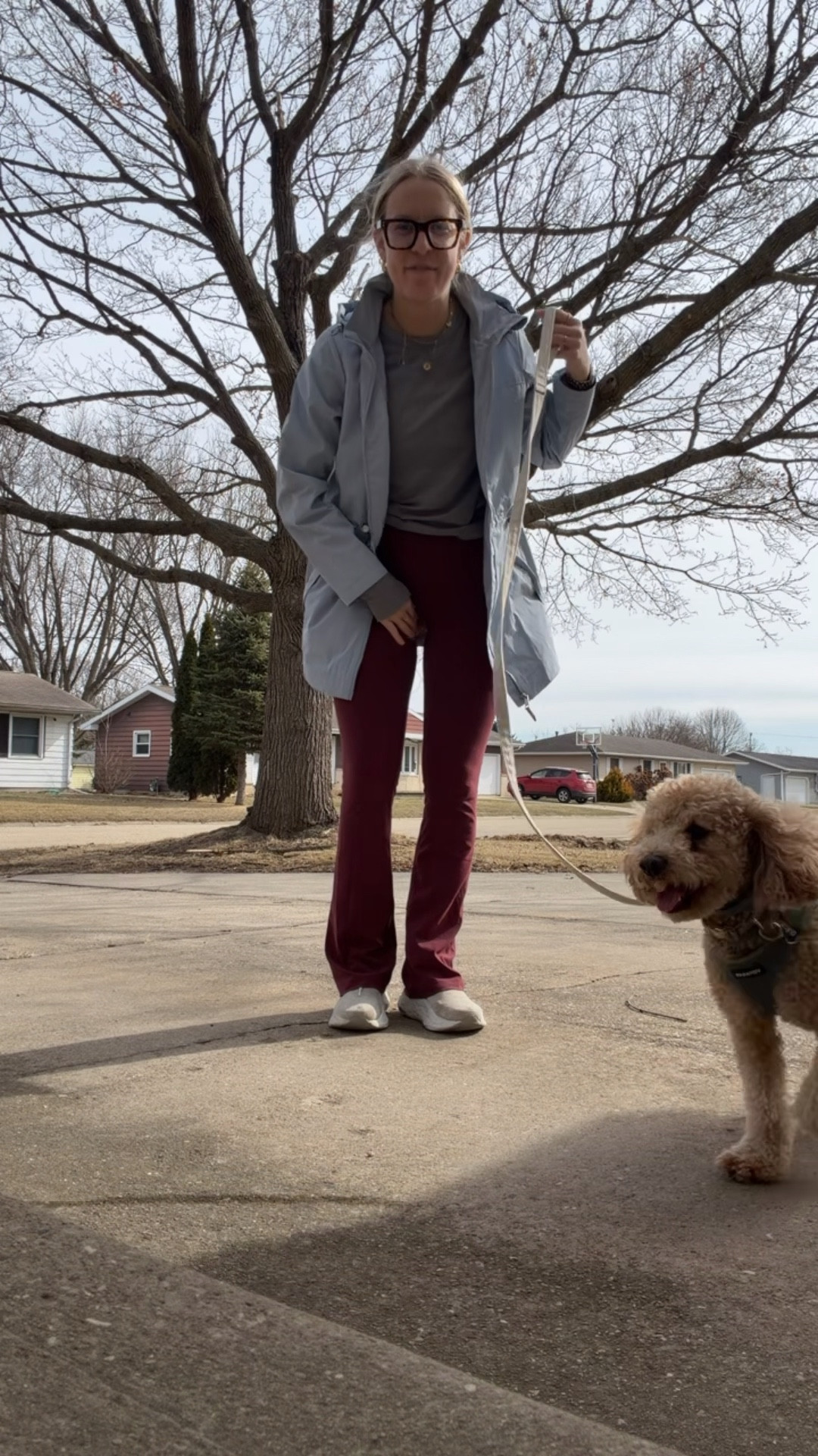 Yesterday’s athleisure wear.. comfy & cuuuute — 02.28.26 🦮❤️🤎🩵

4 in @lululemon High-Rise Flare Pants
medium in maroon Old Navy powersoft tank top
medium in grey Old Navy fitted long sleeve tee
small in light blue walmart rain jacket
9 in white New Balance running shoes
🧦 white socks are from Old Navy

Everything is TTS :)

outfit of the day, athleisure wear, athletic outfits, comfy outfits, casual outfits, workout outfits, walking outfit, Lululemon outfits, Lululemon leggings, Lululemon flare leggings, Lululemon finds, Lululemon deals, Lululemon pants, maroon pants, trending outfits, Walmart rain coat, Walmart jackets, blue jackets, Walmart finds, Walmart deals, spring finds, Old Navy finds, Old Navy tops, Old Navy workout outfits, New Balance shoes, white running shoes, watch now

#LTKActive #LTKootd #LTKfitnessgoals