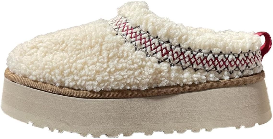 Furcross Platform Slippers for Women Platform Mini Boot Slippers Fur Fleece Lined Slippers Suede ... | Amazon (US)