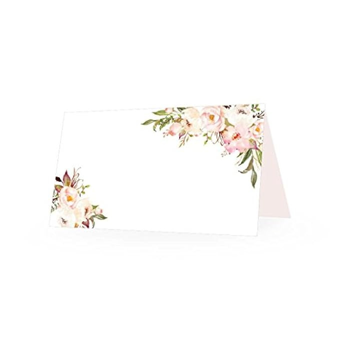 25 Pink Peony Floral Tent Table Place Card For Wedding Thanksgiving Christmas Holiday Easter Caterin | Amazon (US)