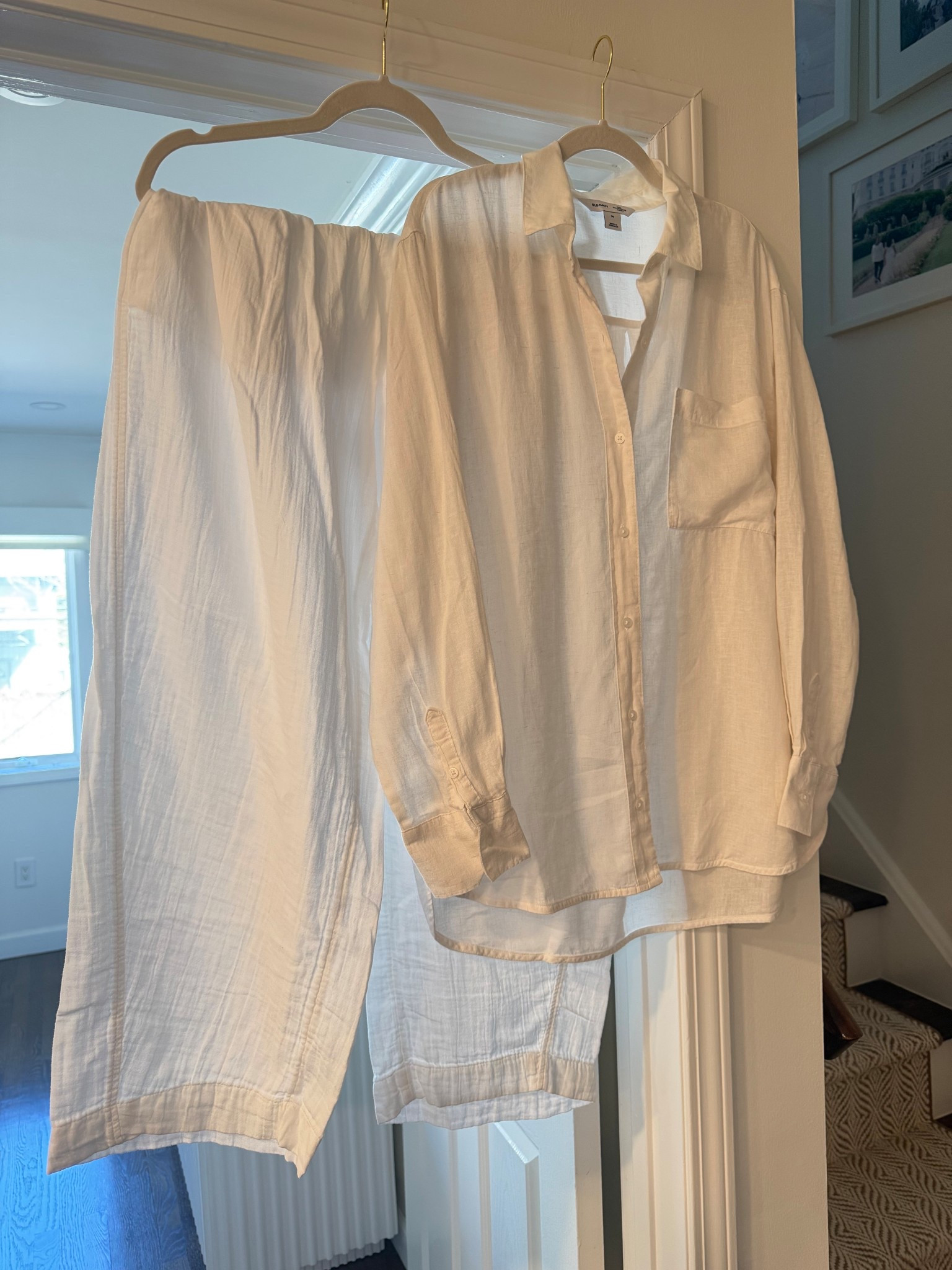 Old Navy linen blend button up and barrel pant. I sized up one for an oversized fit! 

#LTKSeasonal