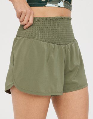 OFFLINE By Aerie Real Me Smocked Running Short | American Eagle Outfitters (US & CA)