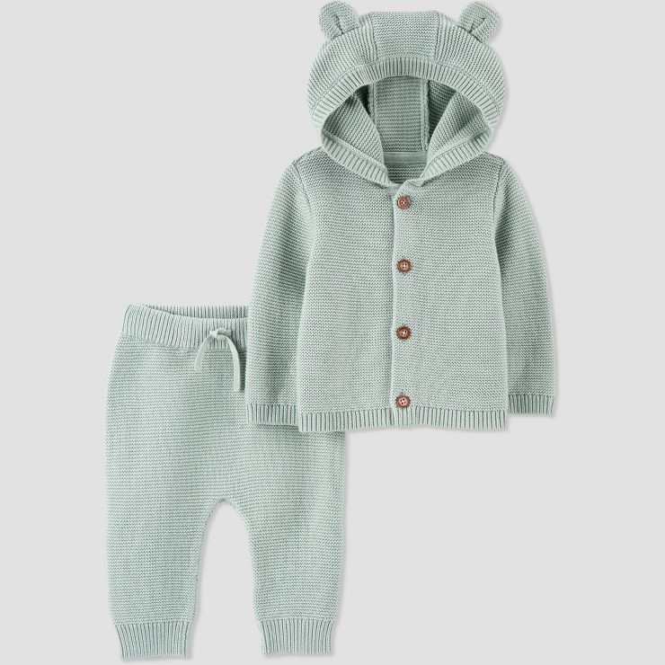 Carter's Just One You® Baby Boys' Bear Ears Top & Bottom Set - Sage Green | Target