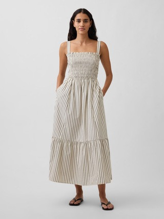 Poplin Smocked Bodice Maxi Dress | Gap | Gap (CA)
