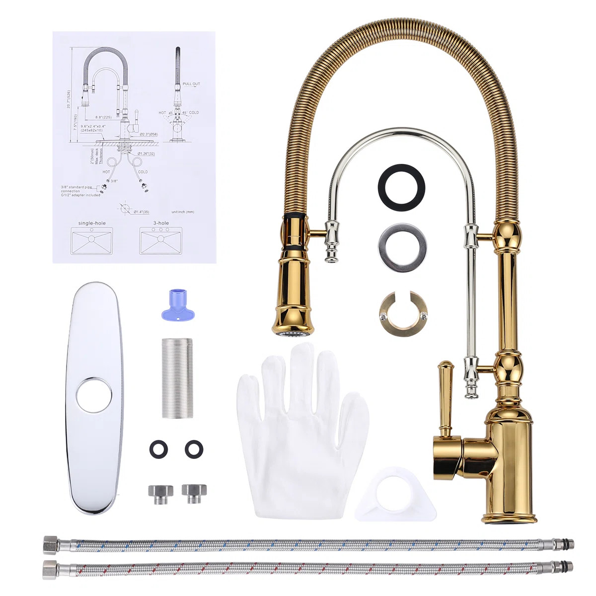 Pull Out Gooseneck High-Arc Kitchen Faucet KB122009GC-AS | Wayfair North America