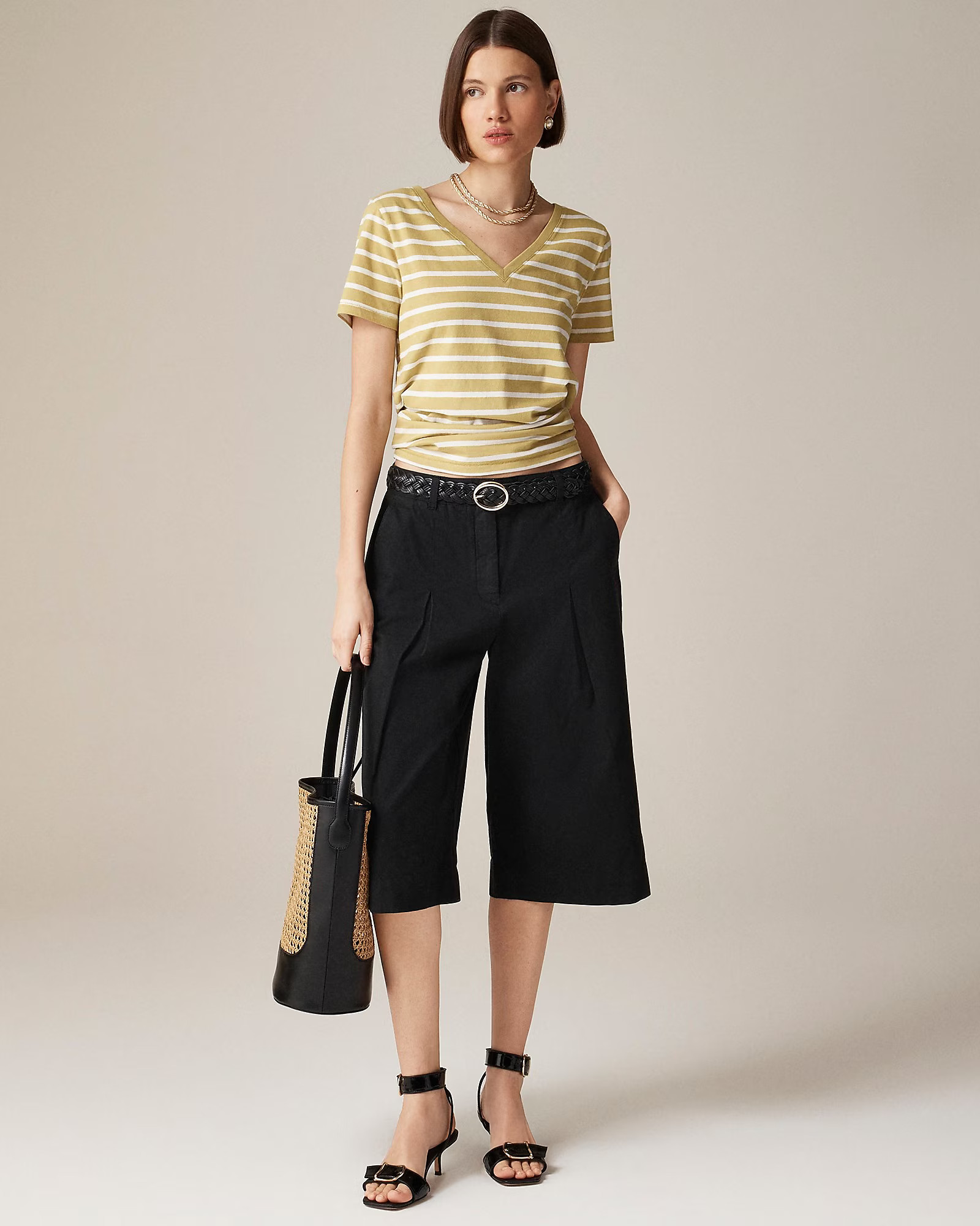 Vintage jersey classic-fit V-neck T-shirt in stripe | J. Crew US