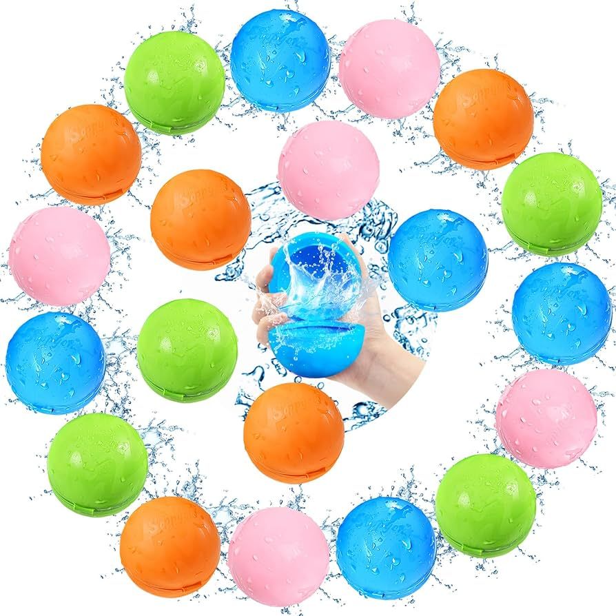 SOPPYCID latex-Free Silicone Reusable Magnetic Water Balloons Self-sealing Pool Toys for Kids Out... | Amazon (US)