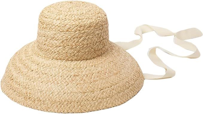 Mens Sun Hat Womens Tie Wide Brim Spring Summer Beach Cap Travel Sun Visor Raffia Straw Caps | Amazon (US)