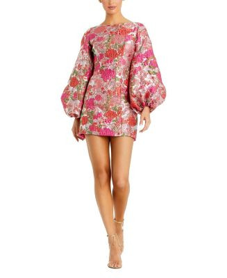 Brocade Balloon Sleeve Fitted Mini Dress | Bloomingdale's (US)