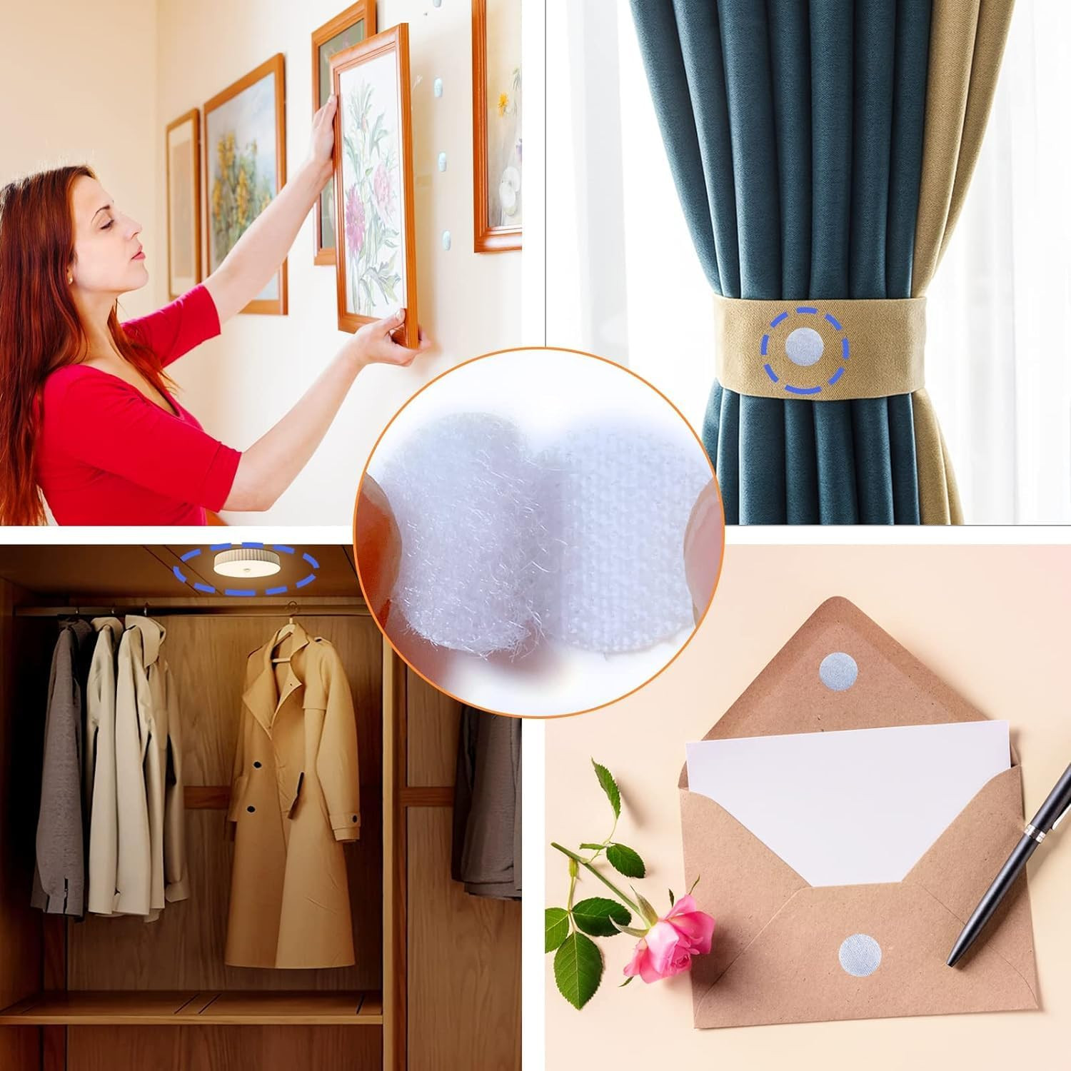 100 Pairs Self-Adhesive Hook and Loop Dots, 20 mm Self Adhesive Sticky Hook and Loop Fastener, Do... | Amazon (UK)