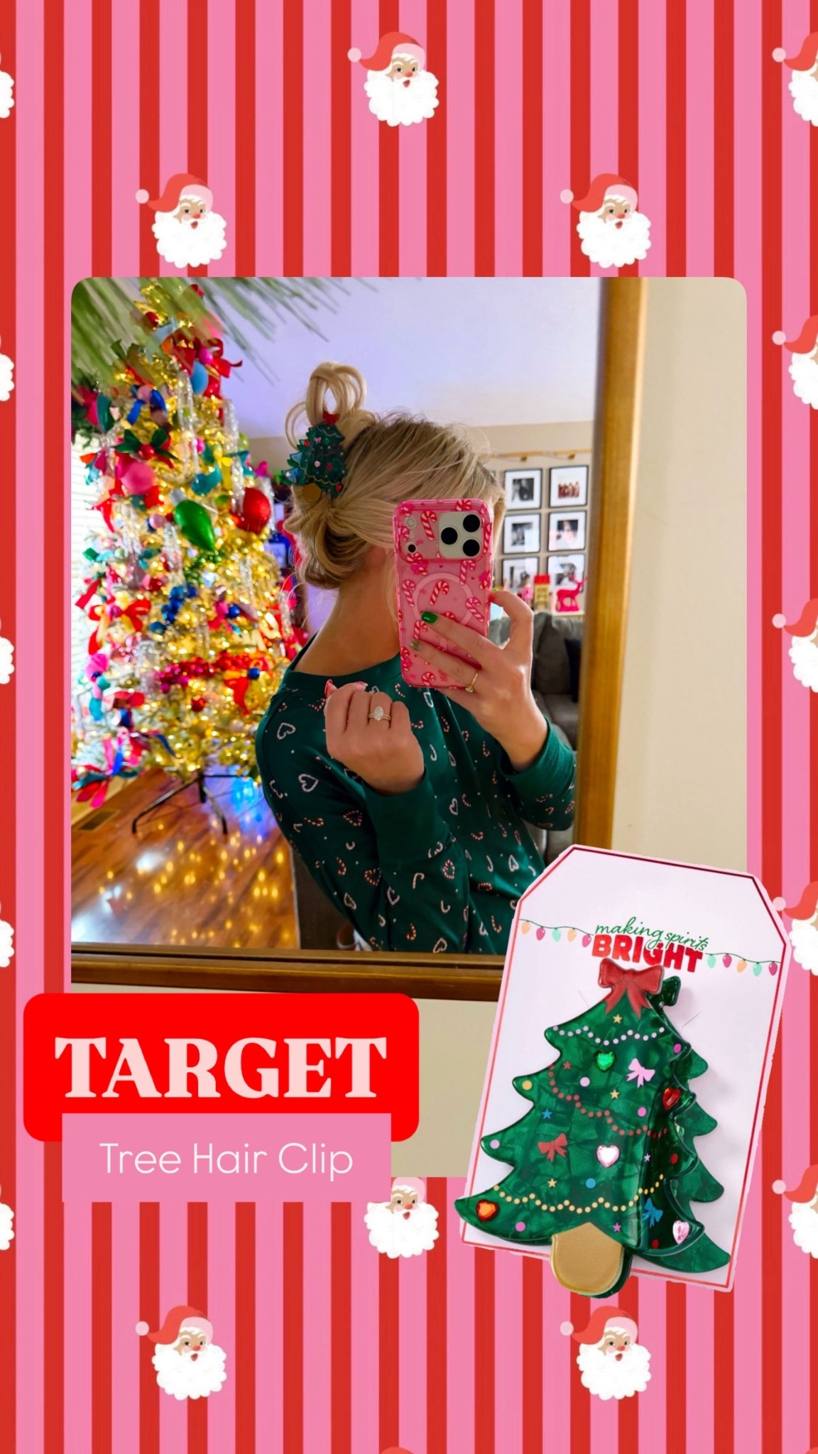 Christmas hair clip & pajamas 🎄♥️✨

#LTKFindsUnder50 #LTKSeasonal #LTKHoliday