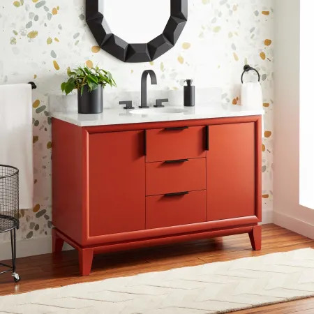 Talyn 48" Mahogany Wood Single Vanity Cabinet - Choose Your Vanity Top and Sink Configuration | Build.com, Inc.