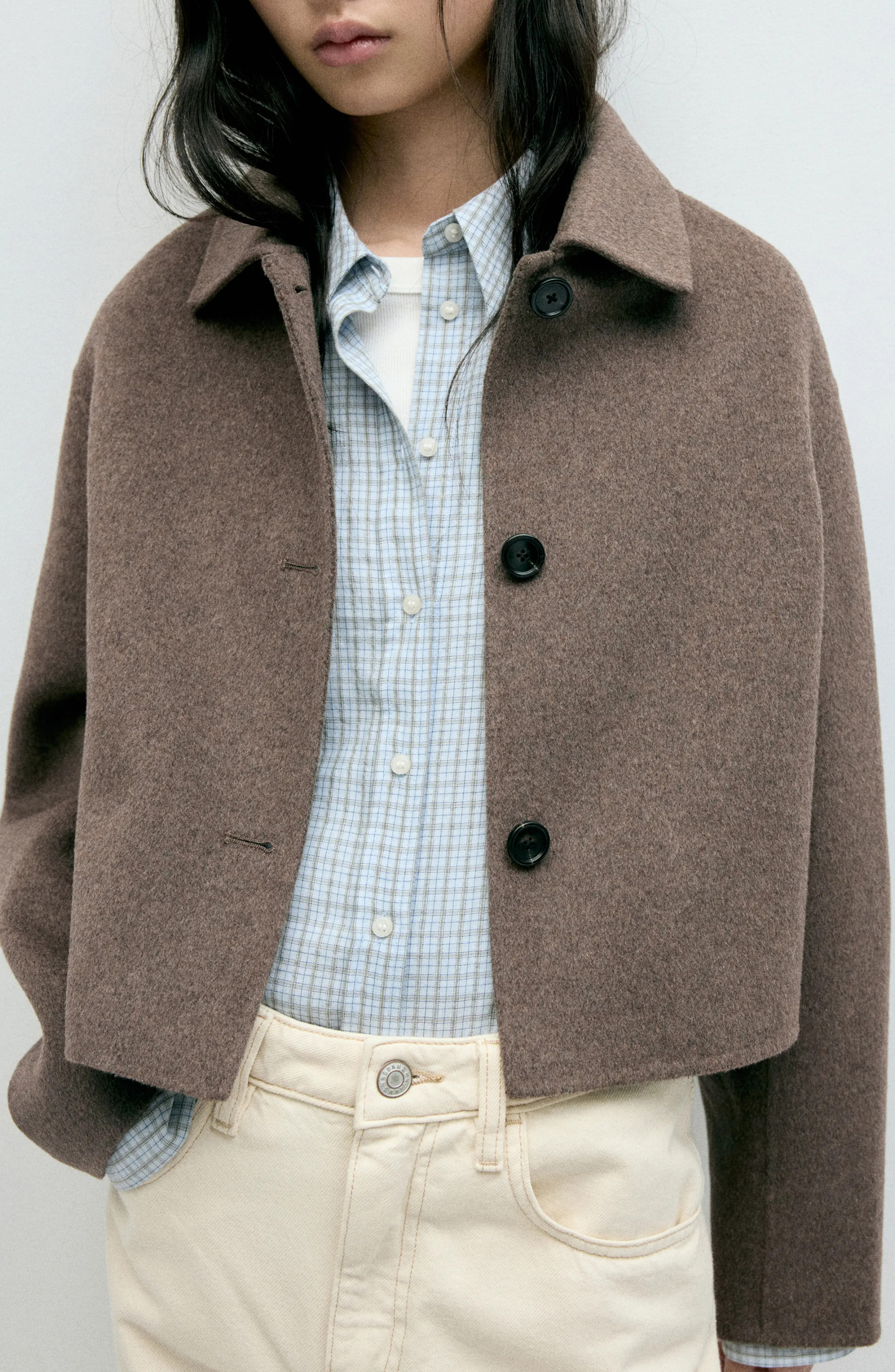 MANGO Alex Wool Blend Crop Jacket (Women) | Nordstrom | Nordstrom