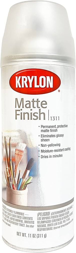 Krylon Matte Finish 11 Oz. Spray Eliminates Glossy Sheen And Provides Permanent Surface Protectio... | Amazon (US)